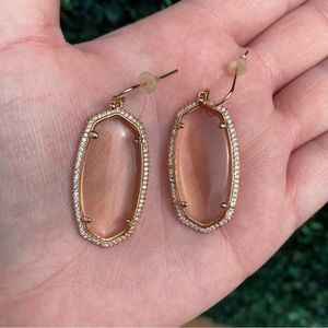 Kendra Scott Peach Glass Luxe Elle Earrings